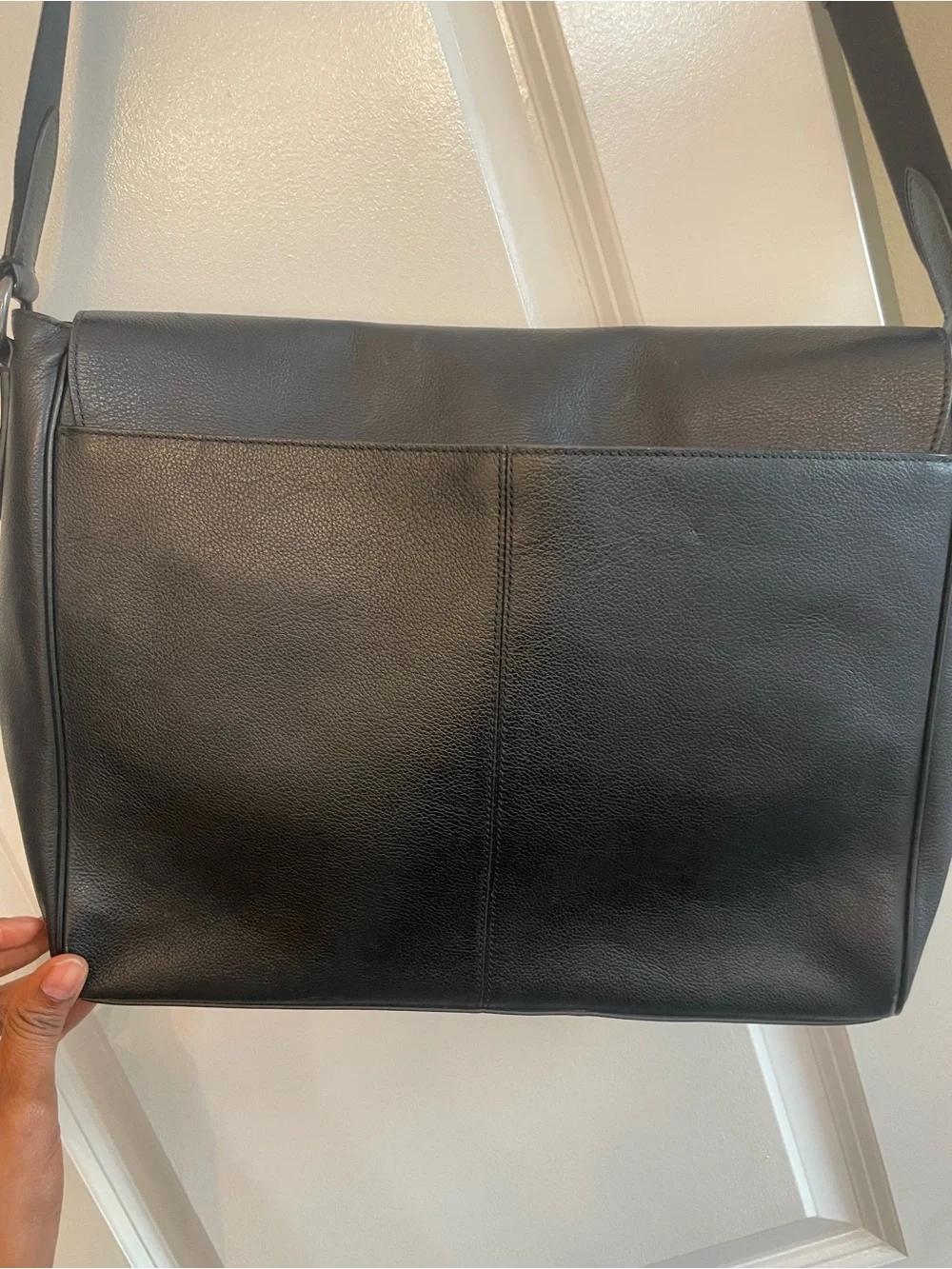 Coach Houston Black Pebbled Leather Messenger Bag